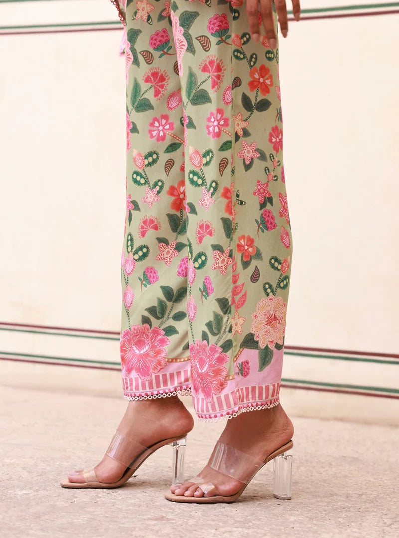 Raisa Lawn Printed Green Co-ord Set