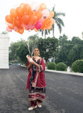 Dhun Velvet Navy Kurta with Wine Pant Set