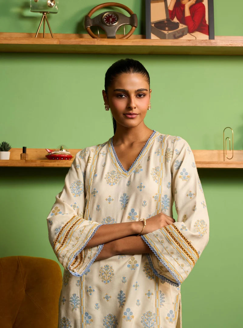 Heidi Wool Off White Kurta Set