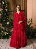Kilol Organza Red Kurta & Lehenga Set