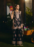 Lami Pima Satin Black Kurta With Flared Bell-Bottom Pants