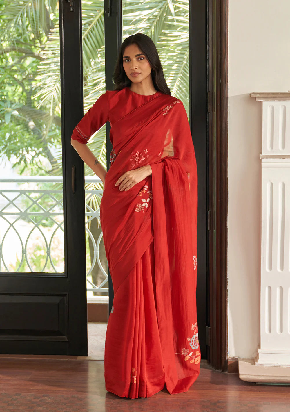 Poppy Embroidered Saree