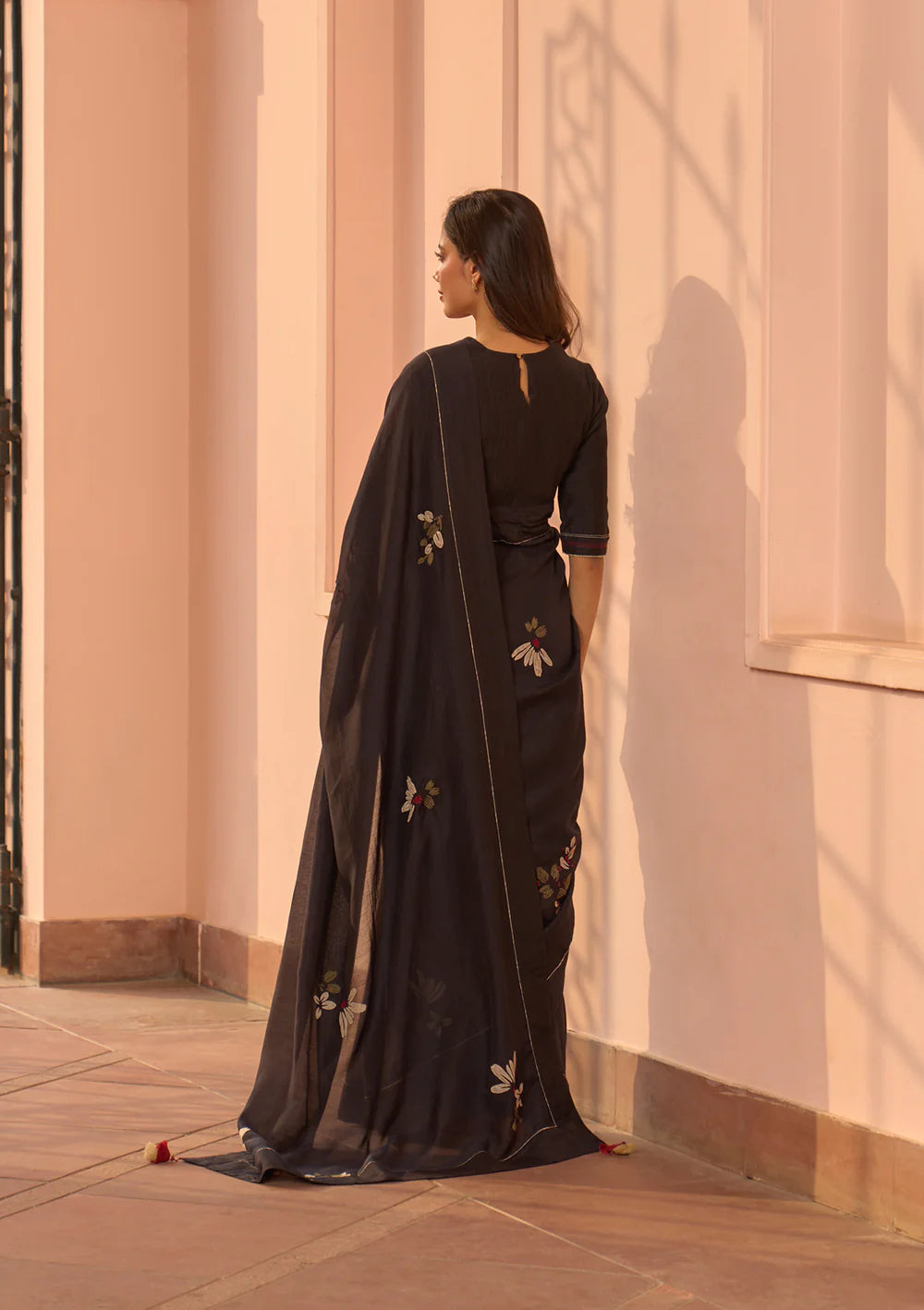 Noir Applique Saree