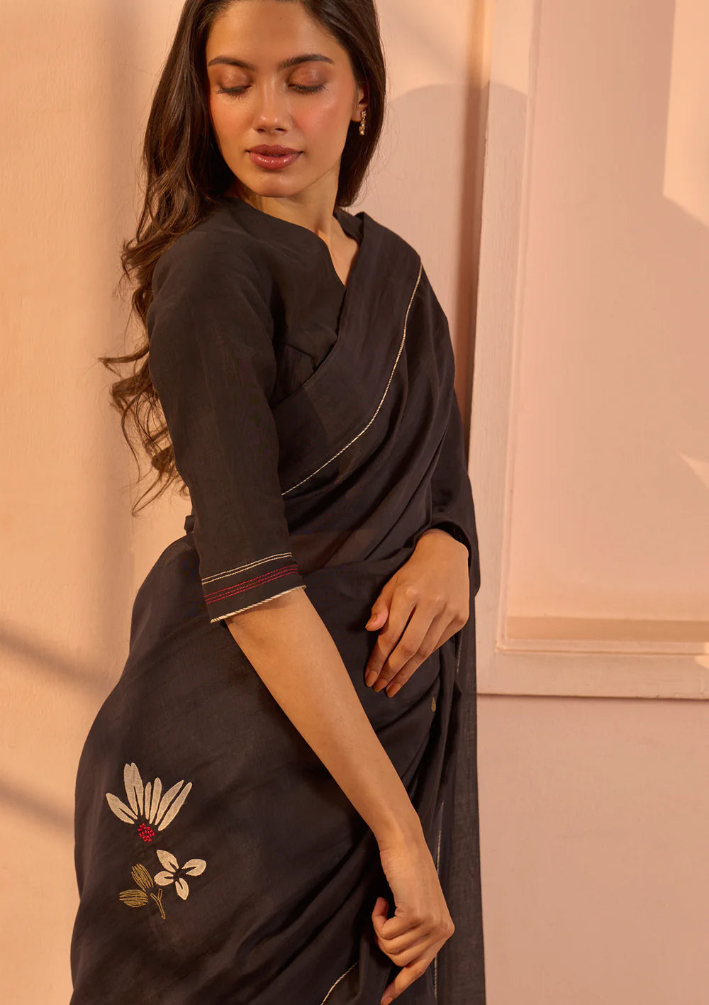 Noir Applique Saree