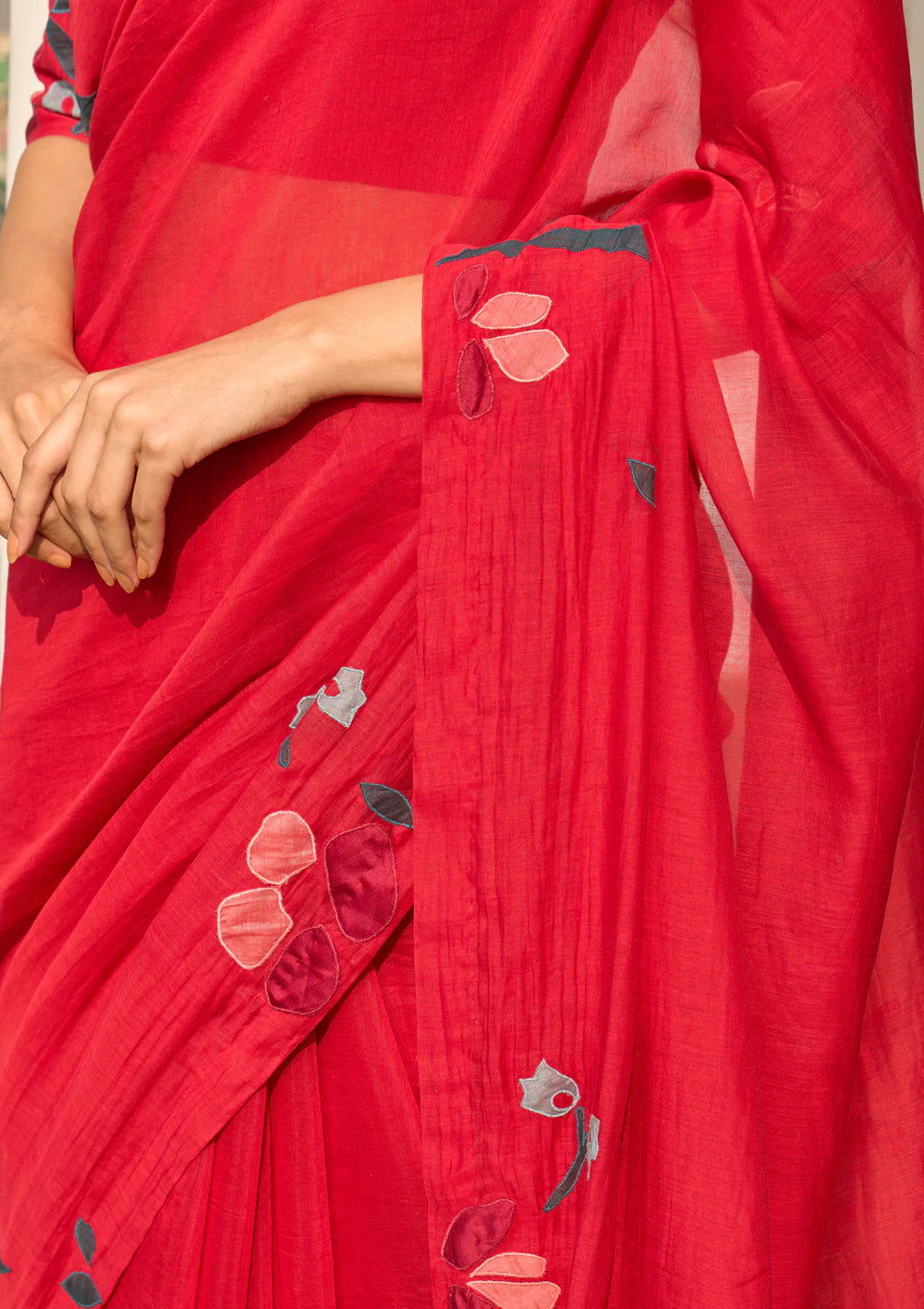 Cherry Red Saree