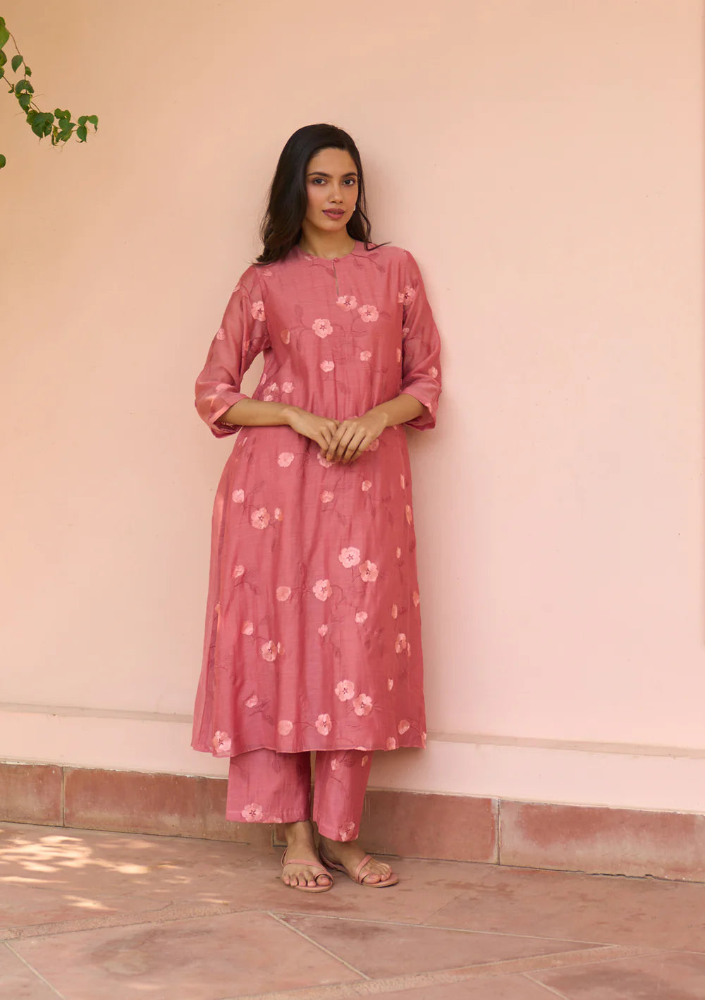 Hibiscus Embroidered Co-ord Set
