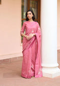 Hibiscus Applique Saree