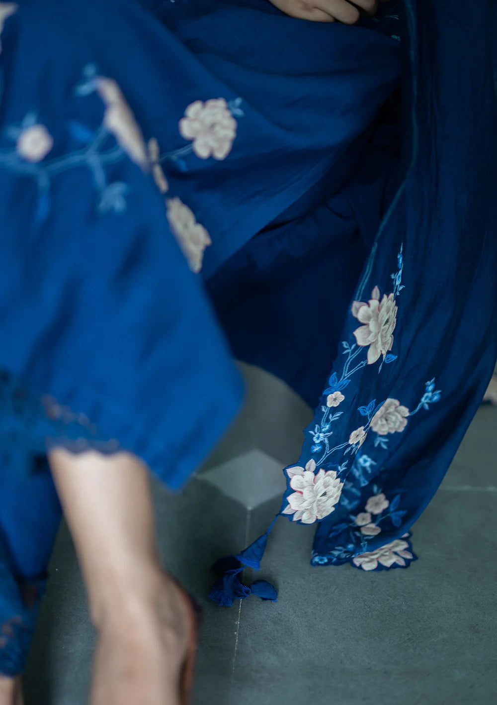 Sapphire Floral Applique Kurta Set